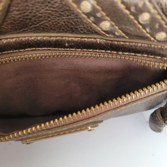 Isabella Fiore Metallic Brown Clutch Wristlet Leather Purse Small Bag Western - Picture 4 of 13